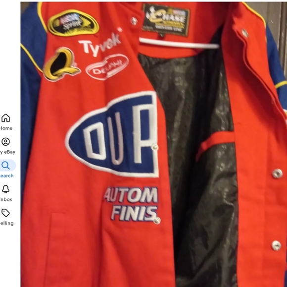 NASCAR Chase Authentics Drivers Line DuPont #24 Flame Sleeve Snap Front Coat L - Picture 6 of 6